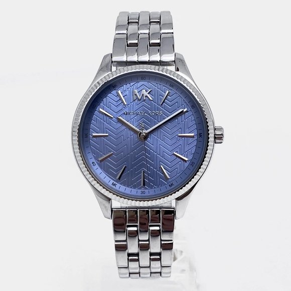 Michael Kors Lexington 36mm Steel Blue Monogram Dial Ladies Quartz Watch MK6639 main image 4